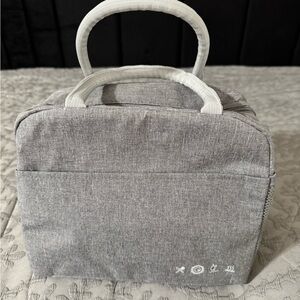 Gray Tote Bag with Silver insulated Lining